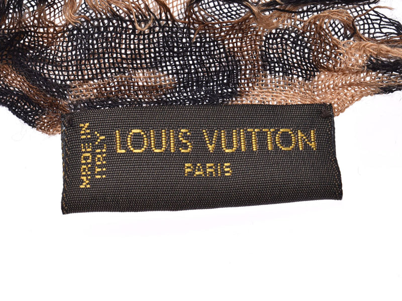 LOUIS VUITTON Louis Vuitton Leopard Brown Unisex Cashmere 70% Silk 30% Stall B Rank Used Ginzo