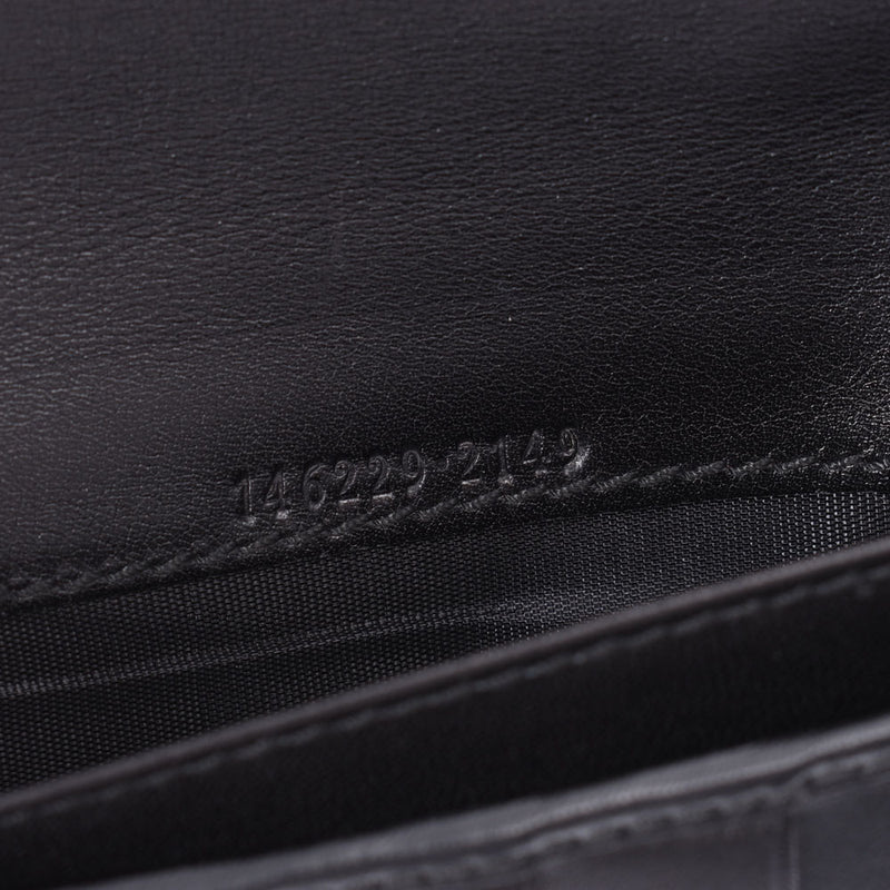 GUCCI Gucci Gucci Shima black unisex leather wallet 146229 used