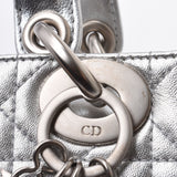 Christian Dior Christian Dior Canage Silver Matte Silver Hardware Ladies Calf 2WAY Bag Used