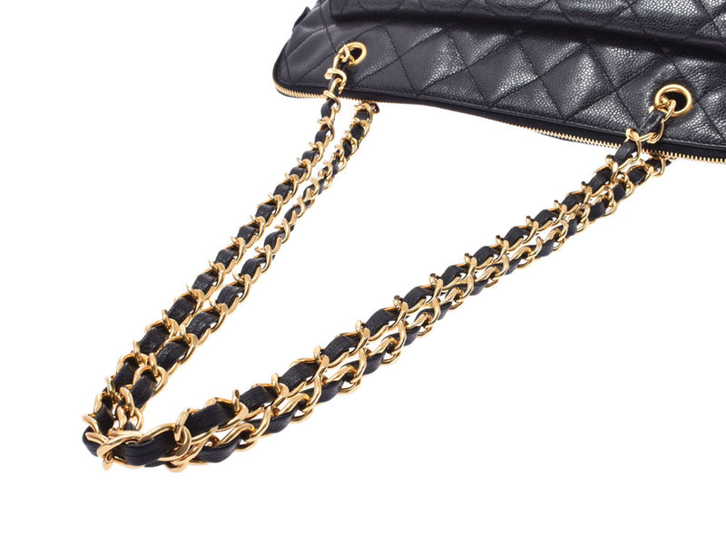 CHANEL MATRSE Chain Shoulder Bag Black G Metal Fittings Ladies Caviar Skin B Rank CHANEL Used Ginzo