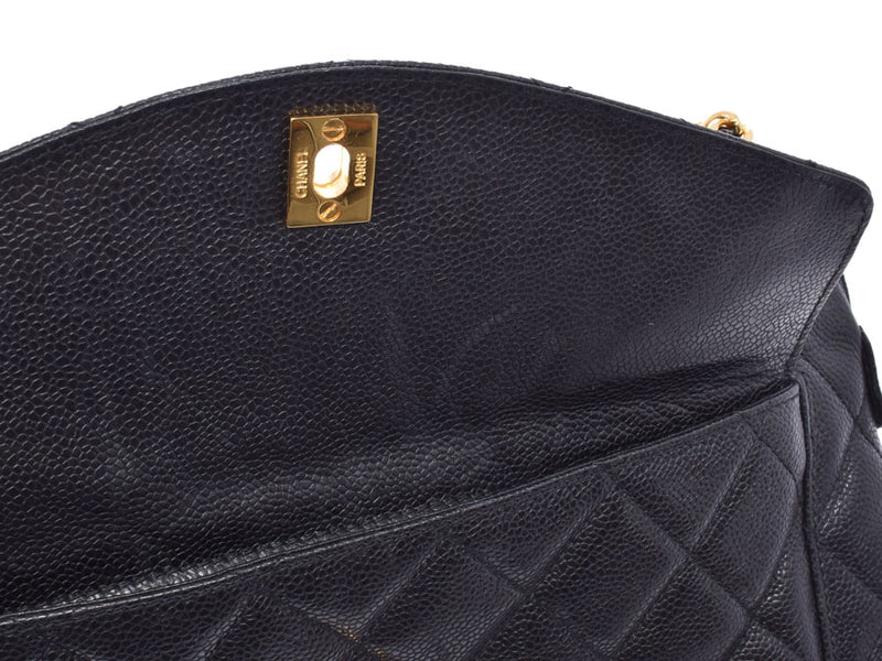 CHANEL MATRSE Chain Shoulder Bag Black G Metal Fittings Ladies Caviar Skin B Rank CHANEL Used Ginzo