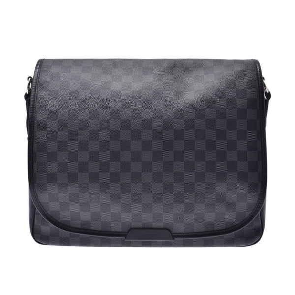 LOUIS VUITTON ルイヴィトングラフィットレンツォ black / gray system unisex PVC shoulder bag N51213 is used