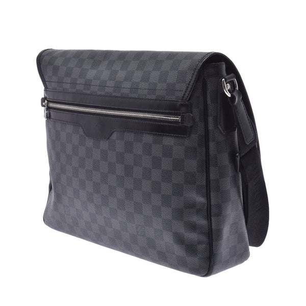 LOUIS VUITTON ルイヴィトングラフィットレンツォ black / gray system unisex PVC shoulder bag N51213 is used