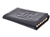 CHANEL 6 Series Key Case Black GP Metal Fittings Ladies Caviar Skin AB Rank CHANEL Box Gala Used Ginzo