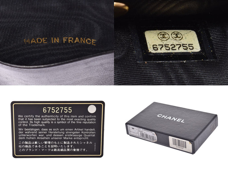 シャネル 6連キーケース 黒 GP金具 レディース キャビアスキン ABランク CHANEL 箱 ギャラ 中古 銀蔵