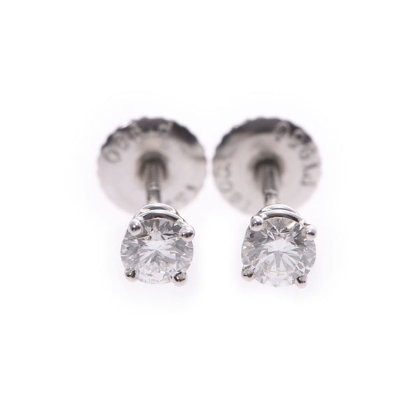 TIFFANY&Co. Tiffany Solitaire Earrings Ladies Diamond Pt950 Platinum Earrings Used