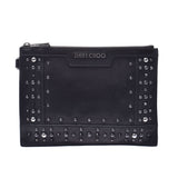 JIMMY CHOO ジミーチュウスタッズ 
 黒 ユニセックス カーフ クラッチバッグ
 
 中古