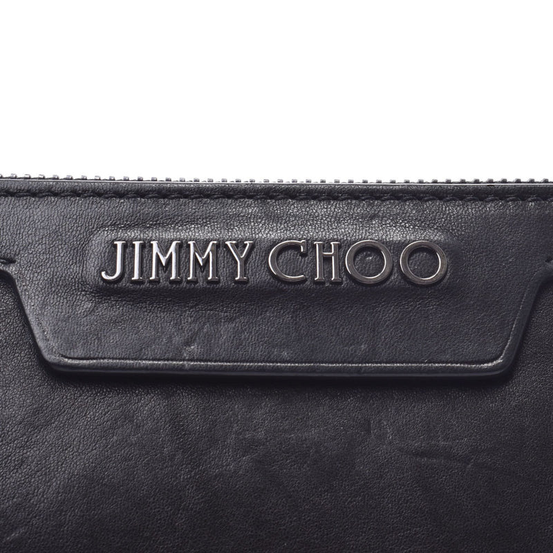 JIMMY CHOO ジミーチュウスタッズ 
 黒 ユニセックス カーフ クラッチバッグ
 
 中古