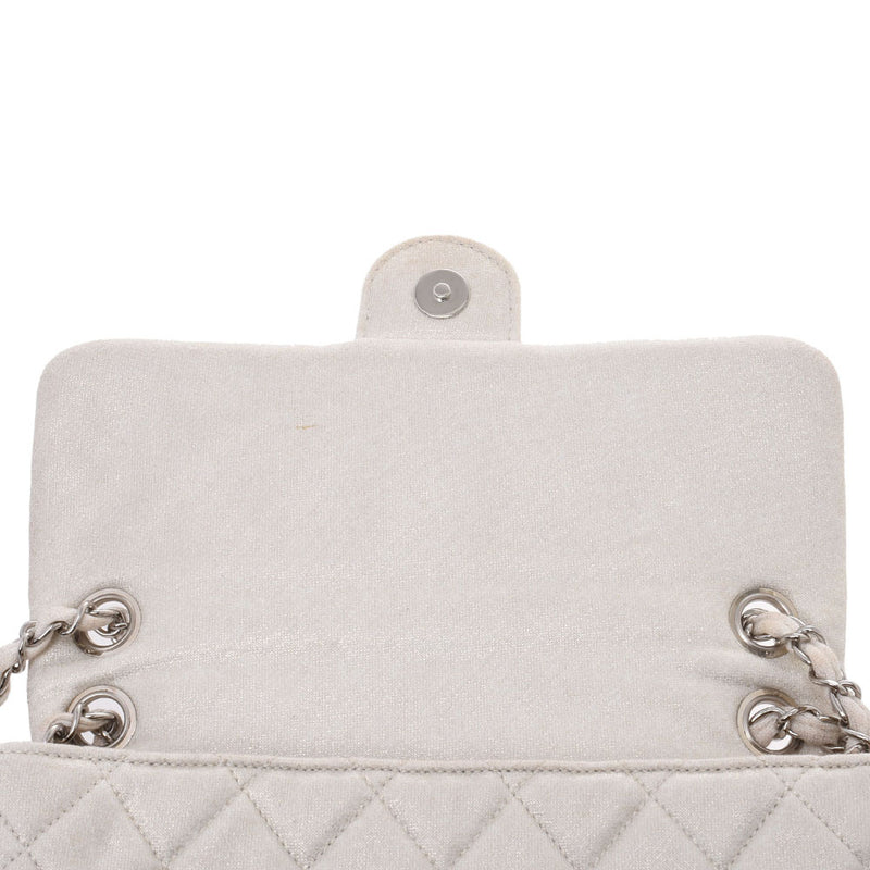 Chanel Chain Shoulder Bag Cocomark 14143 Silver Silver Metal Fittings Women's Jersey Shoulder Bag CHANEL Used