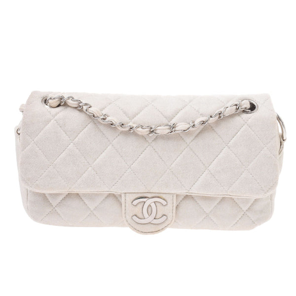 Chanel Chain Shoulder Bag Cocomark 14143 Silver Silver Metal Fittings Women's Jersey Shoulder Bag CHANEL Used