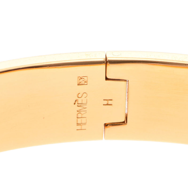 Hermes Clickcrack PM Bangle Gold/Black Unisex GP Bracelet HERMES Used
