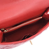 CHANEL top handle handbag red x gold metal fittings ladies 2WAY bag used
