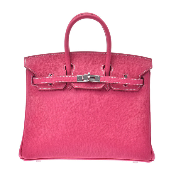 HERMES Hermes Candy Birkin 25 Rose Tilian/Ruby x Silver Fittings O Engraved Women's Vo epson Handbag Used