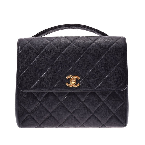 Chanel Matrasse Chain Shoulder Bag Black/Gold Hardware Ladies Caviar Skin Shoulder Bag CHANEL Used