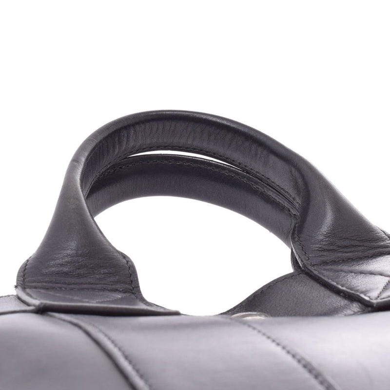 Hermes Hermes fold toe PM black silver hardware carved Unisex EVA calf handbag used