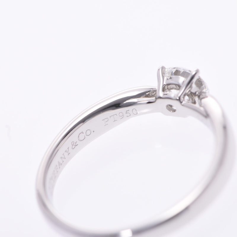TIFFANY&Co.蒂芙尼和谐戒指0.32ct一颗钻石5号Pt950白金戒指A等级二手银藏