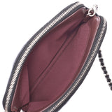 14143 CHANEL Chanel black silver metal fittings Lady's lambskin clutch bags    Used