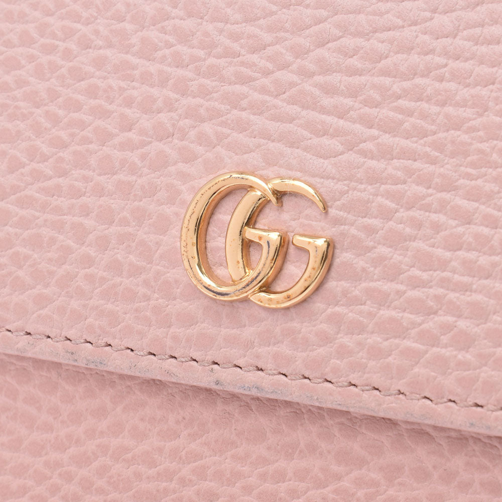 GUCCI - グッチ GUCCI 三つ折り財布 GGマーモント レザー ピンク