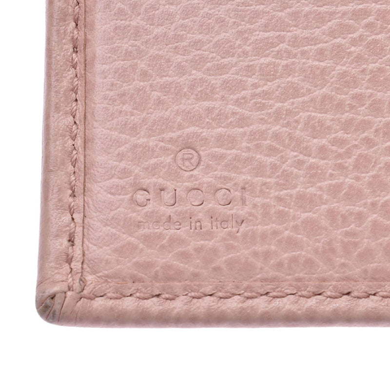 GUCCI グッチプチマーモント both sides wallet pink gold metal fittings leather folio wallet    Used