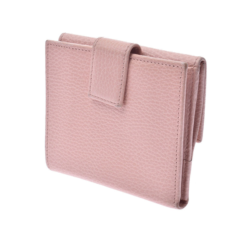 GUCCI グッチプチマーモント both sides wallet pink gold metal fittings leather folio wallet    Used