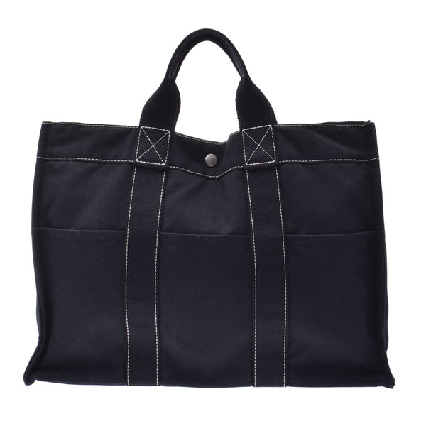 HERMES Hermesdovdville MM Black Unissex Canvas Used with canvas Totes
