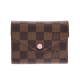 Louis Vuitton Louis Vuitton portage Vienne trine compact wallet 14137 Rose Valley lady Womens Damier canvas Fold Wallet n61700
