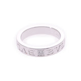 BVLGARI Bulgari Double Logo Ring Ladies K18WG/1P Diamond Ring/Ring 10.5 No. Used