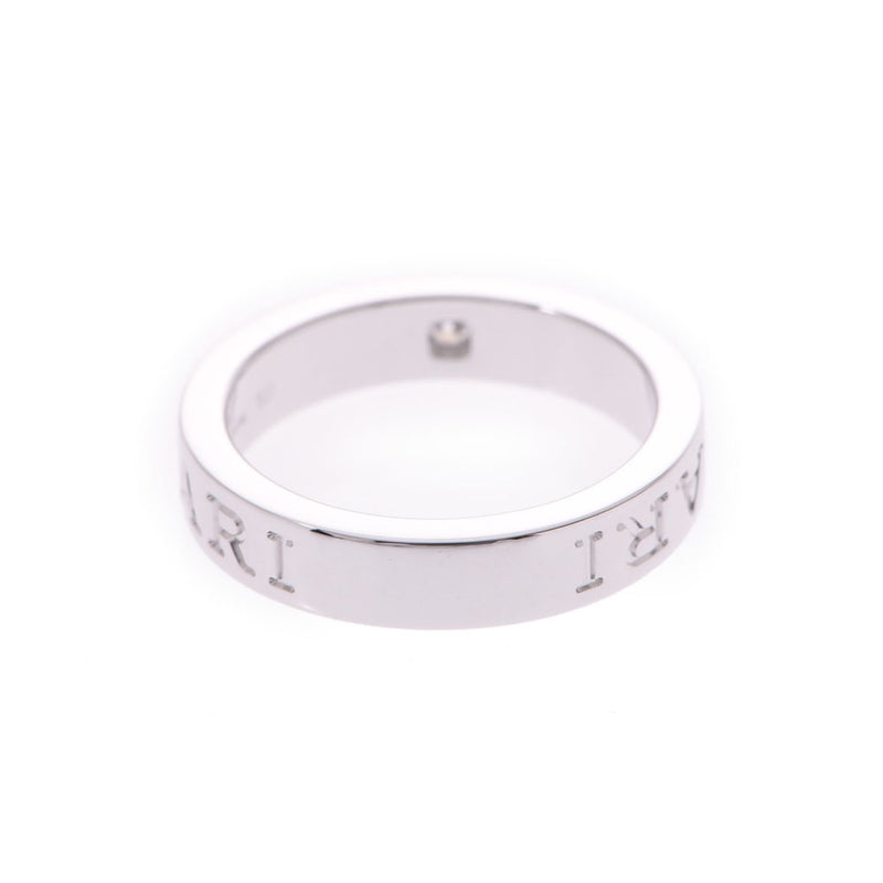 BVLGARI Bulgari Double Logo Ring Ladies K18WG/1P Diamond Ring/Ring 10.5 No. Used