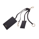 Valentino Garavani Keychain with valentino garavani pass case studs black unisex calf pass case used