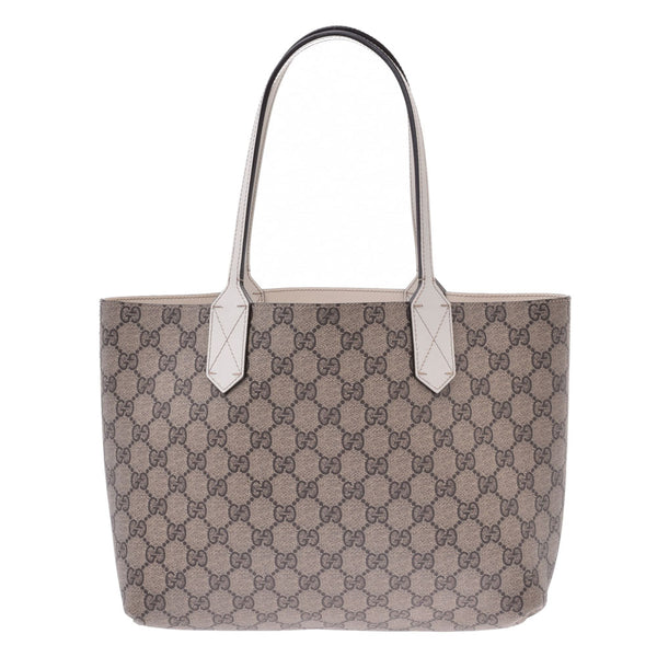 GUCCI Gucci GG Supreme Reversible Tote Bag Grey/White Women's PVC Tote Bag Used