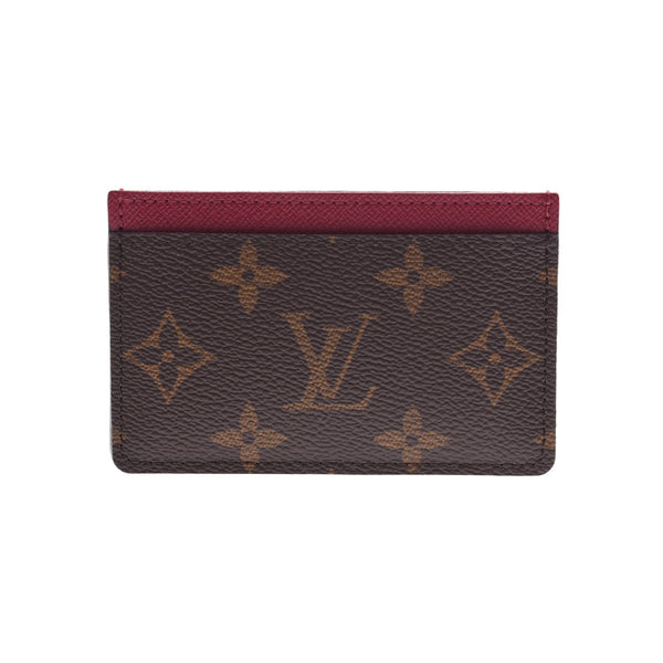 LOUIS VUITTON路易威登Monogram Porte Carte Sanpur Pass卡套棕色/紫红色M60703中性Monogram帆布卡夹A级二手Ginzo