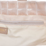 Chanel nude label line mm Beige Womens Nylon Tote Bag
