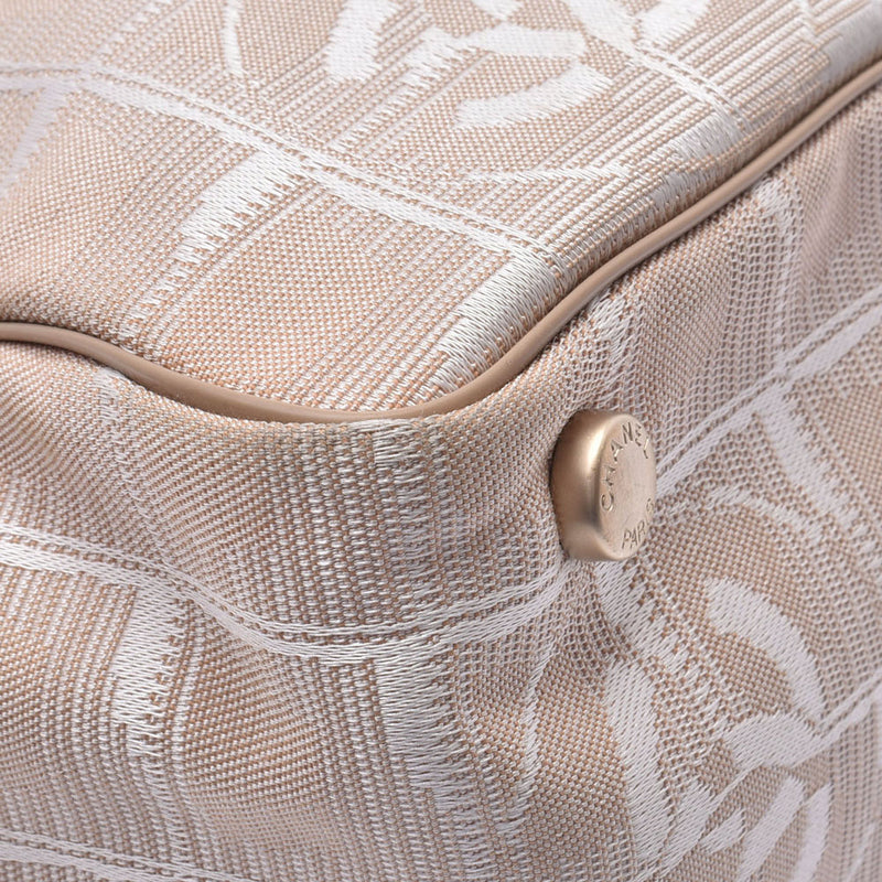 Chanel nude label line mm Beige Womens Nylon Tote Bag