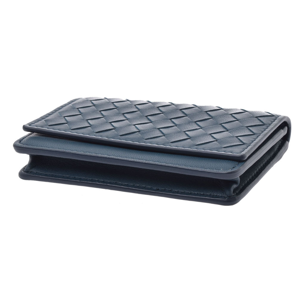 Bottega Veneta Business Card Holder Intrecciato Blue Men's