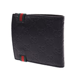 GUCCI Gucci Bi-fold Wallet Black Men's Leather Wallet 154443 Used