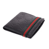 GUCCI Gucci Bi-fold Wallet Black Men's Leather Wallet 154443 Used