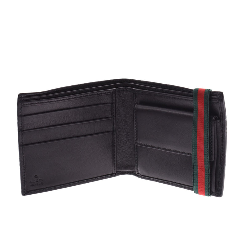 GUCCI Gucci Bi-fold Wallet Black Men's Leather Wallet 154443 Used