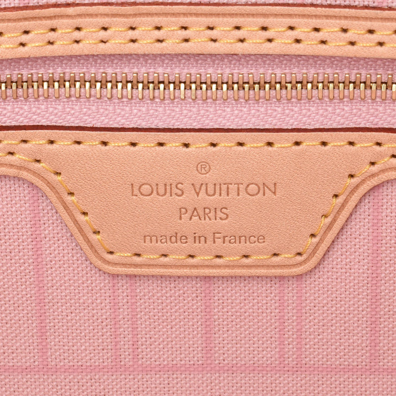 LOUIS VUITTON Louis Vuitton Azur Neverfull MM Rose Ballerine Unisex Damier Azur Canvas Tote Bag N41605 Used