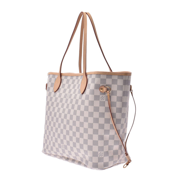 LOUIS VUITTON Louis Vuitton Azur Neverfull MM Rose Ballerine Unisex Damier Azur Canvas Tote Bag N41605 Used