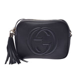 GUCCI Gucci Soho black Lady's leather shoulder bag 308864 is used