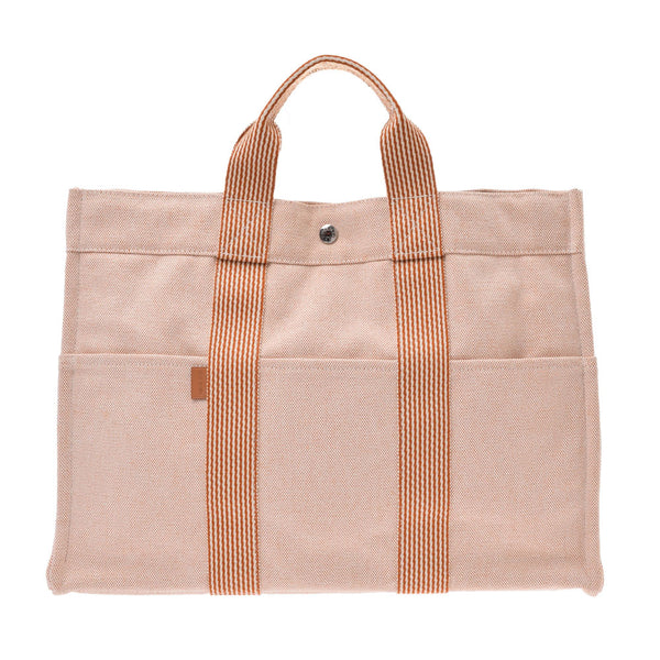 HERMES: Elmessneur to MM Orange, canvas Totes, used for canvas