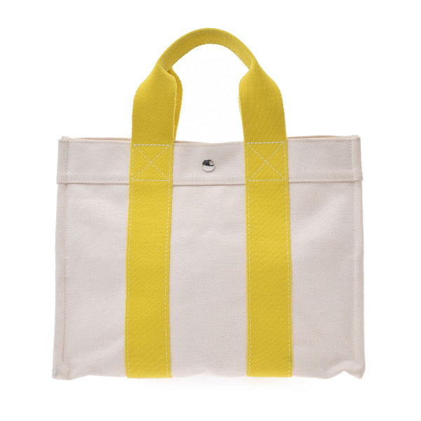 Hermes Hermes Bora Bora PM white yellow Unisex Canvas Handbag
