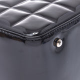 CHANEL chocolate bar black silver metal fittings ladies enamel handbag used