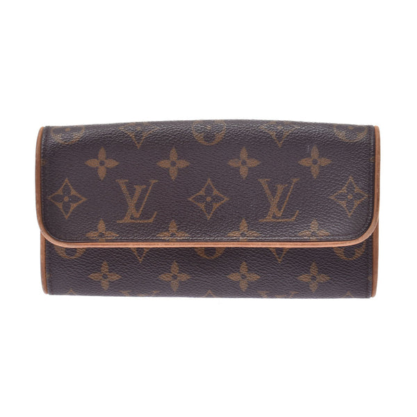 LOUIS VUITTON Louis Vuitton Pochette Twin PM 14145 Brown Unisex Monogram Canvas Shoulder Bag M51854 Used