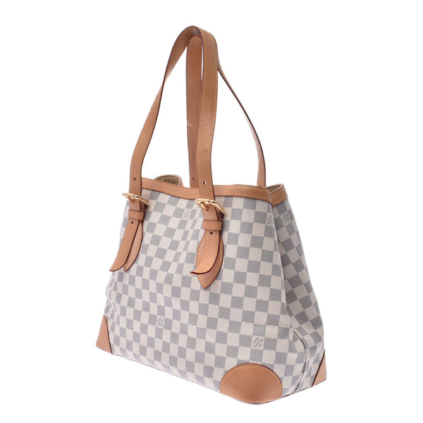 LOUIS VUITTON Louviton Azur Ham-Hampstead MM White Ladies Damiair Canvas Top-Bag N51206 Used