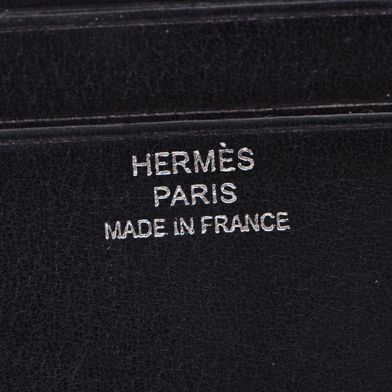 HERMES エルメスシチズンツイルコンパクト 
 黒 X刻印(2016年頃)刻印 メンズ エバーグレイン 札入れ
 
 中古