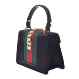 GUCCI グッチ シルヴィー ハンドバッグ 黒×緑/赤 ゴールド金具 470270 レディース サテン ビジュー 2WAYバッグ 未使用 銀蔵