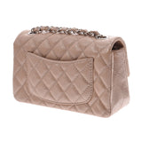 CHANEL Chanel mini-matelasse chain shoulder bag metallic beige silver metal fittings Lady's caviar skin shoulder bag    Used