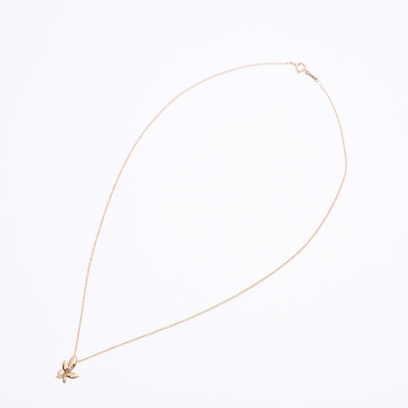 TIFFANY＆Co。蒂芙尼（Tiffany）Olive Leaf 1P钻石女士K18YG项链A Rank Used Ginzo