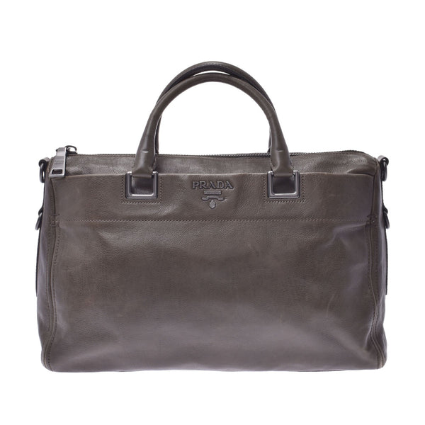PRADA Prada Handbag Khaki Unisex Calf 2WAY Bag B Rank Used Ginzo